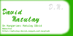 david matulay business card